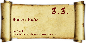 Berze Boáz névjegykártya